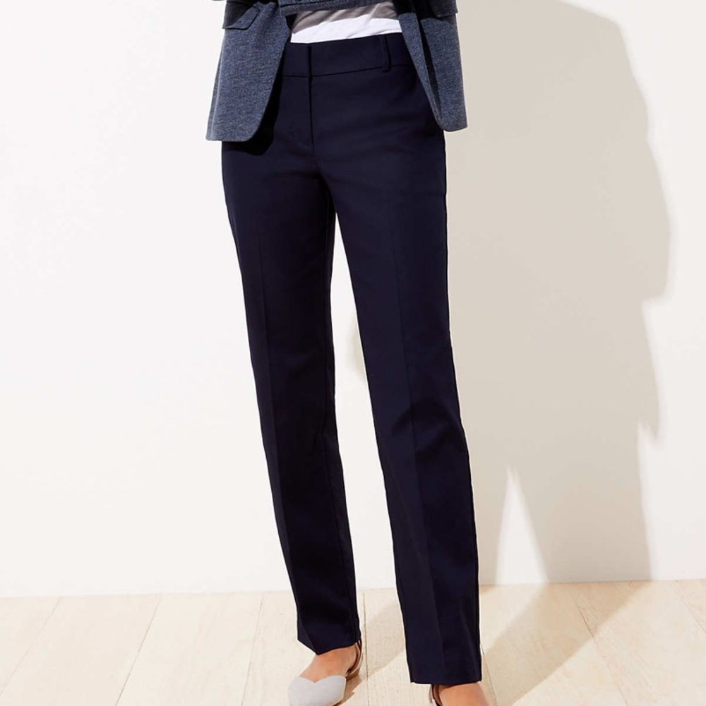 LOFT Straight Leg Pants In Doubleweave Curvy